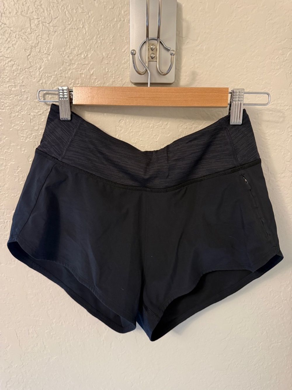 Outdoor Voices Black Athletic Shorts with Textured Waistband
